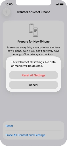 Press Reset All Settings.