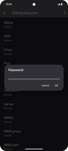 Key in secure and press OK.