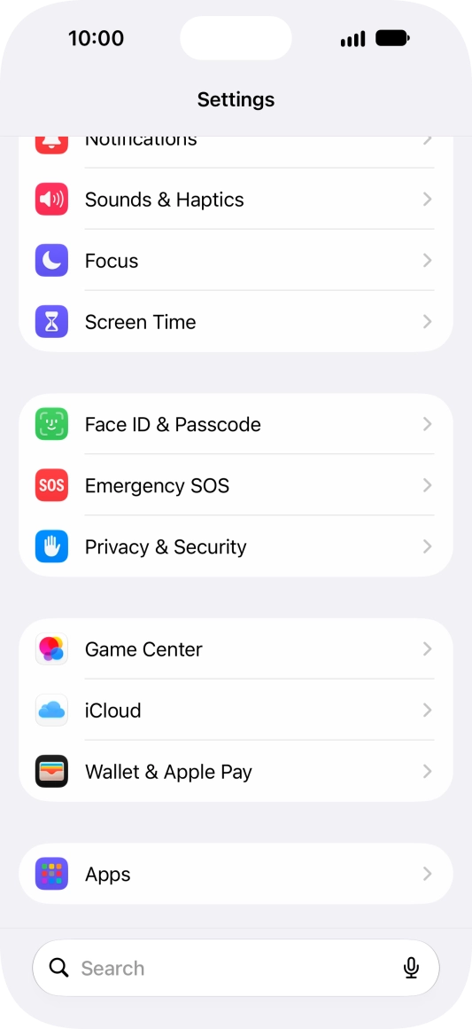 Press Face ID & Passcode.