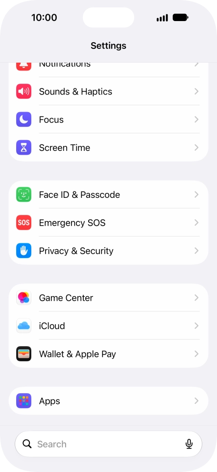 Press Face ID & Passcode.