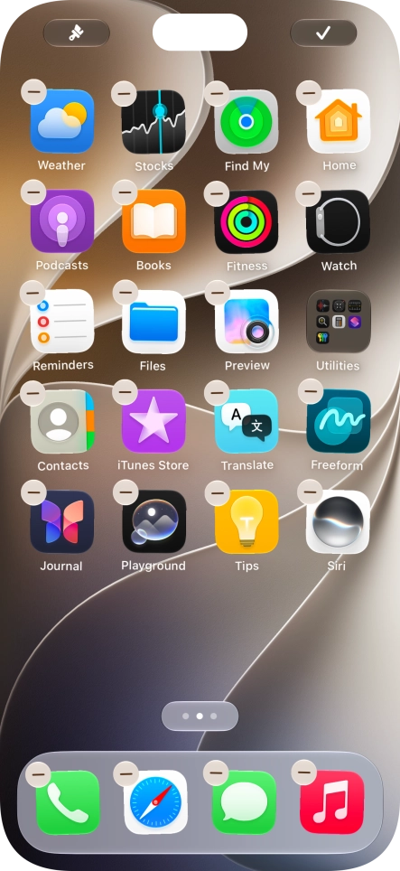 Press the home screen icon.