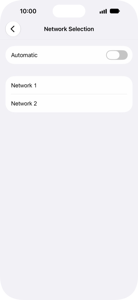 If you turn off the function, press the required network.