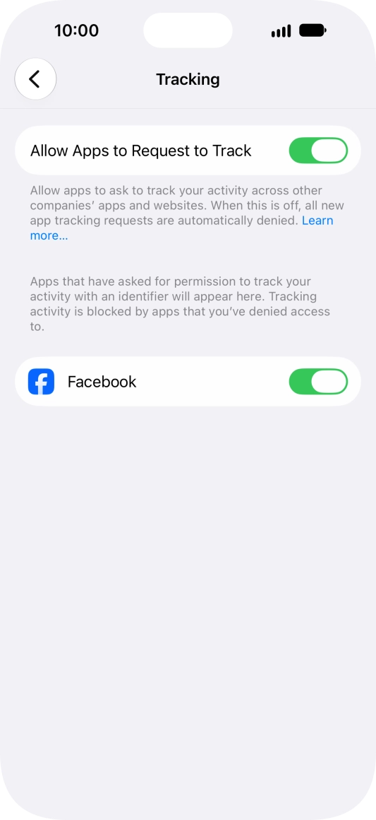 Press the indicator next to 