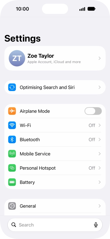 Press Personal Hotspot.