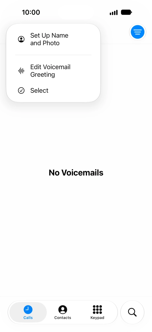 Press Edit Voicemail Greeting.