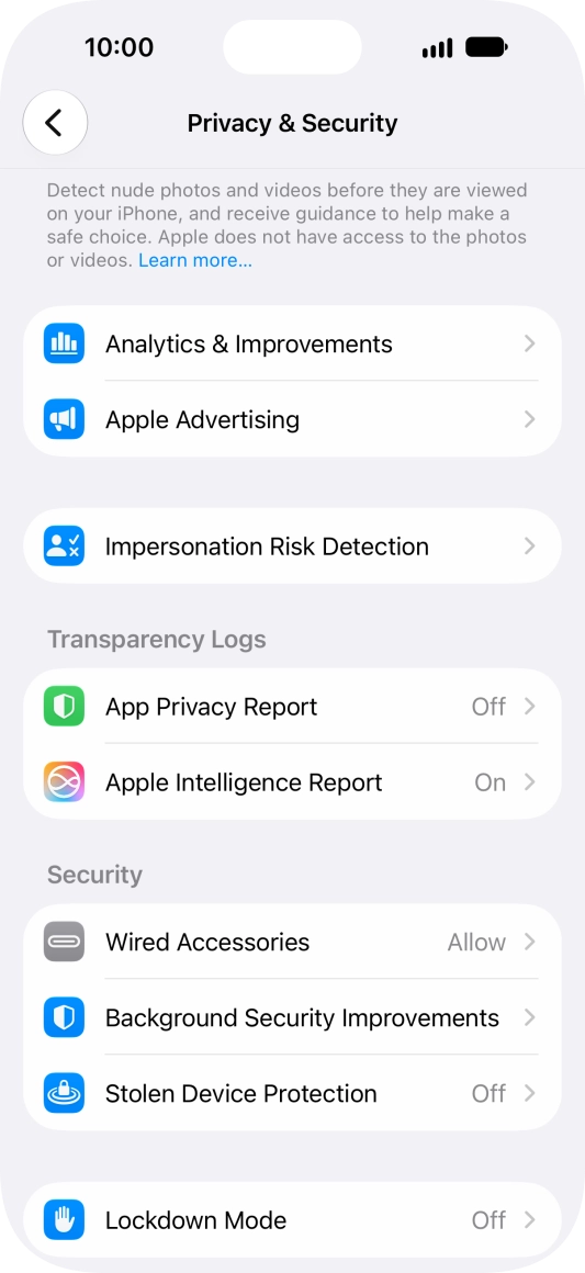 Press App Privacy Report.