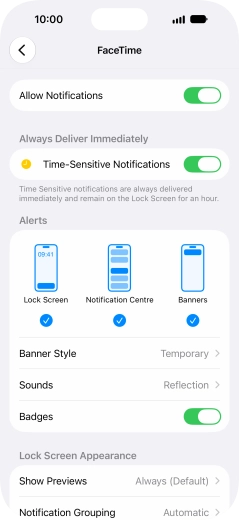 Press the indicator next to 