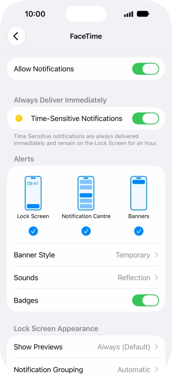 Press the indicator next to 