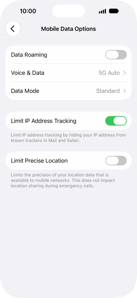 Press the indicator next to 