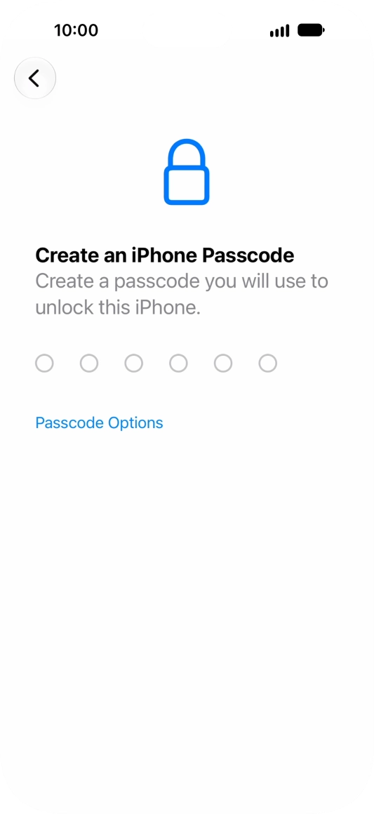Press Passcode Options.