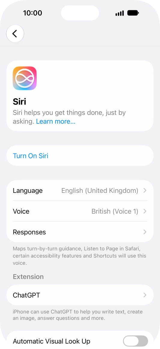 If it's the first time you use Siri AI, press Turn On Siri.