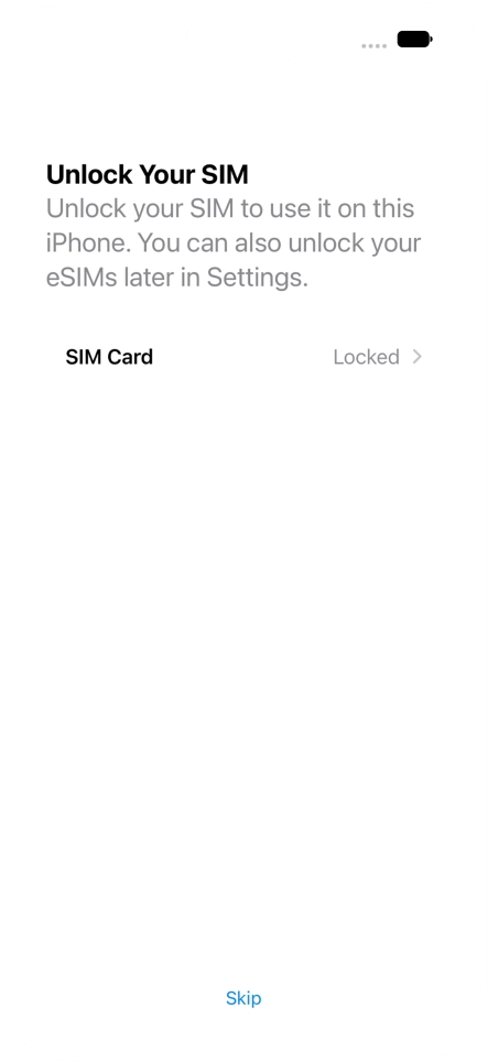 Press SIM Card.