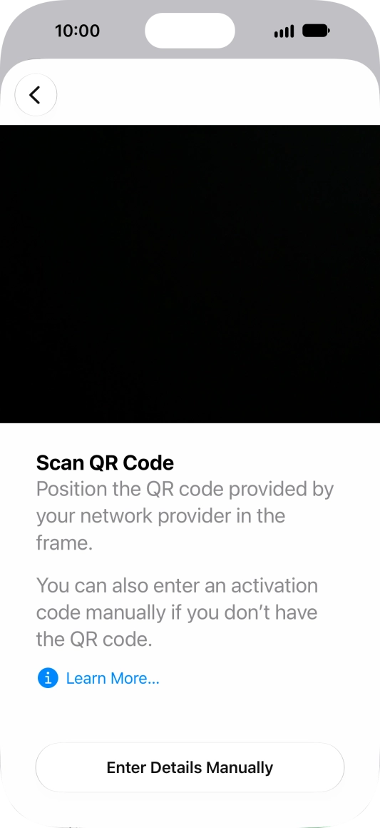 Place the QR code you've received inside the phone camera frame to scan the code.
