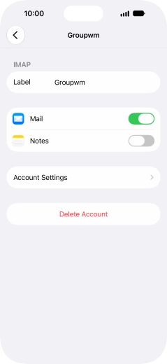 Press Account Settings.