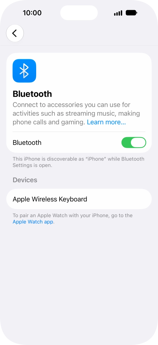 Press the required Bluetooth device and follow the instructions on the screen to pair the device with your phone.