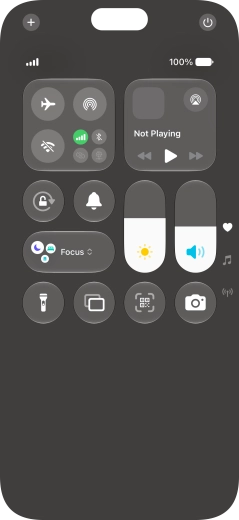 Press the flight mode icon to turn the function on or off.