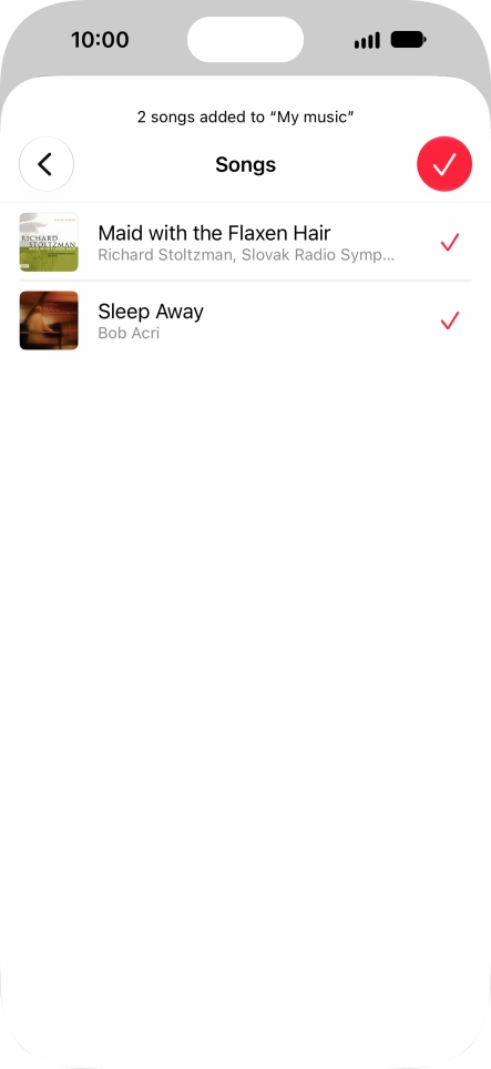 Press the confirm icon.
