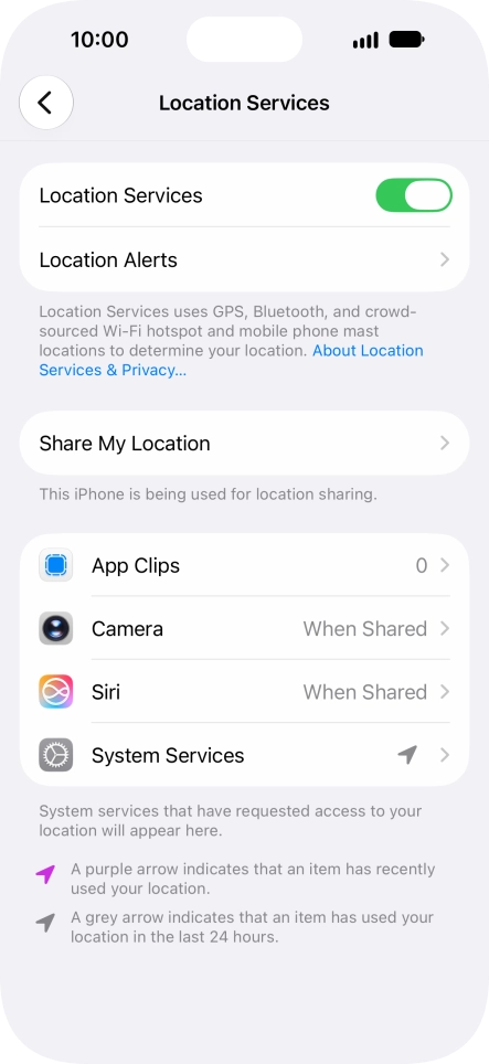 Press the required app.