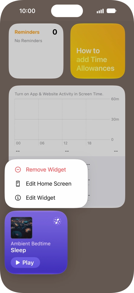 Press Remove Widget.