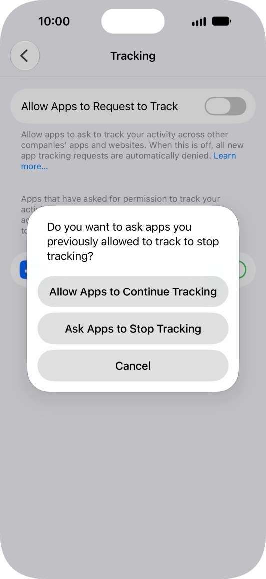 If you turn off the function, press the required setting.