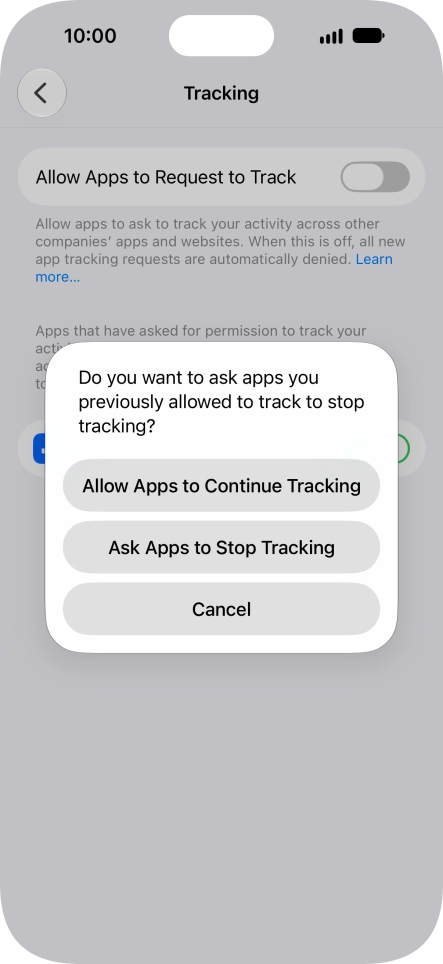 If you turn off the function, press the required setting.