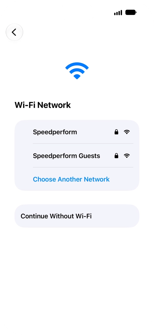 Press the required Wi-Fi network.