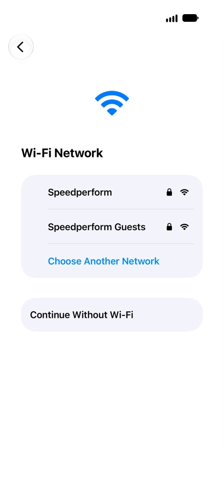 Press the required Wi-Fi network.