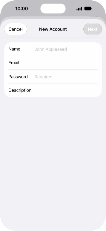 Press Name and key in the required sender name.