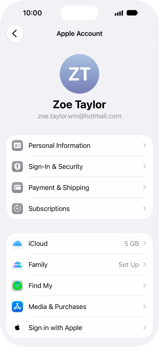Press iCloud.
