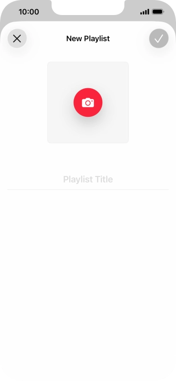 Press the text input field and key in a name for the playlist.