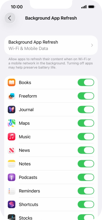 Press Background App Refresh.