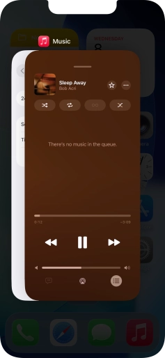 Slide upwards on the required application to end it.