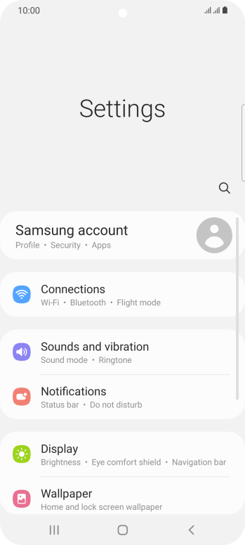 Turning data roaming on your Samsung Galaxy S21 Ultra Android 11.0 on