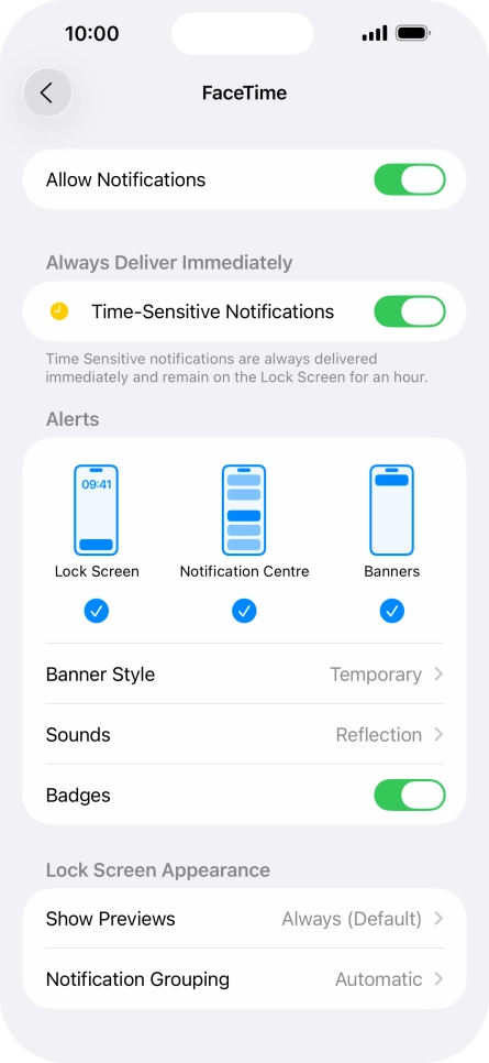 Press the indicator next to 