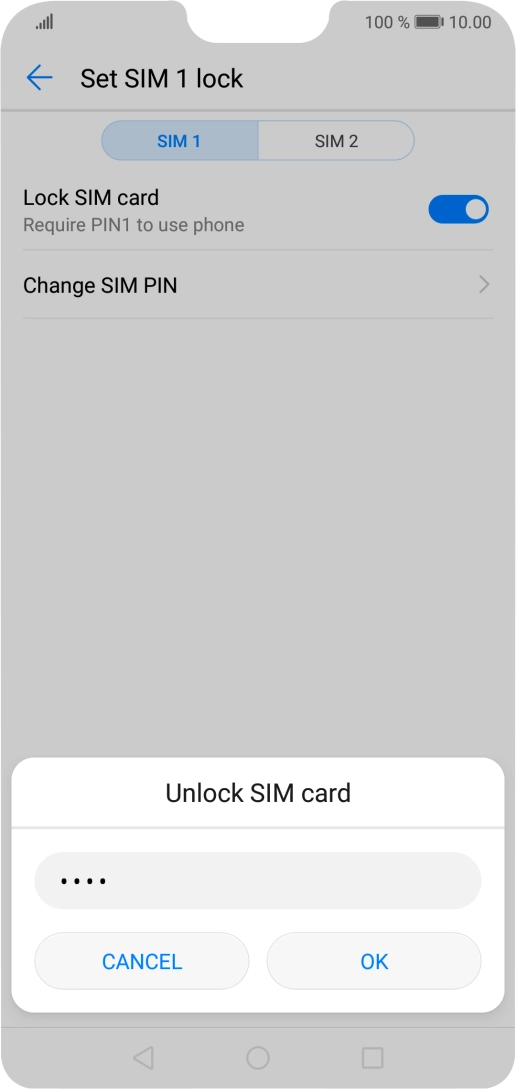 Key in your PIN and press OK. The default PIN is 1111.
