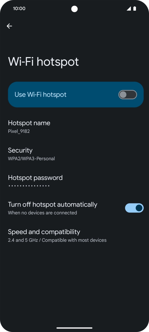 Press Hotspot name.
