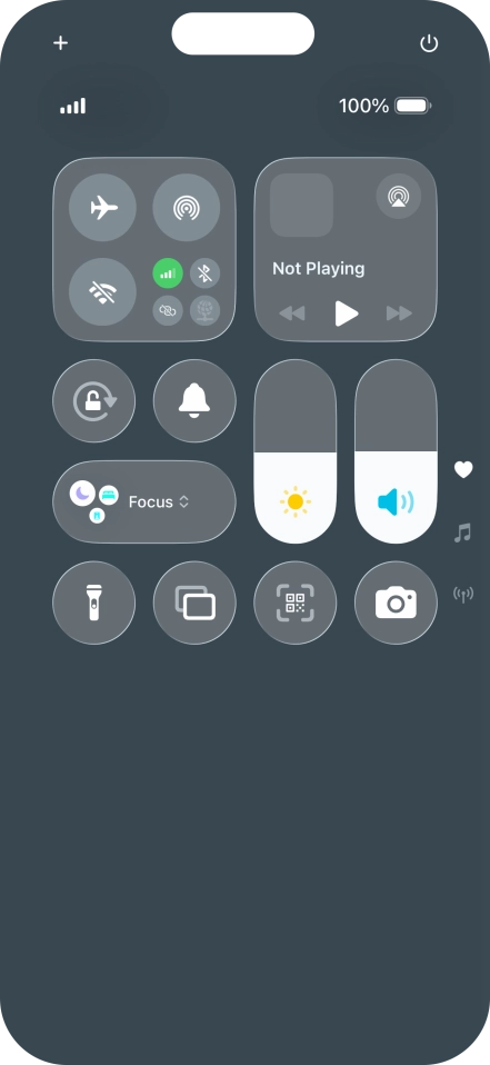 Press the flight mode icon to turn the function on or off.