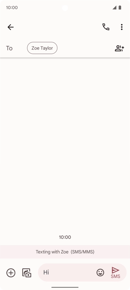 Press the send icon when you've finished your SMS.