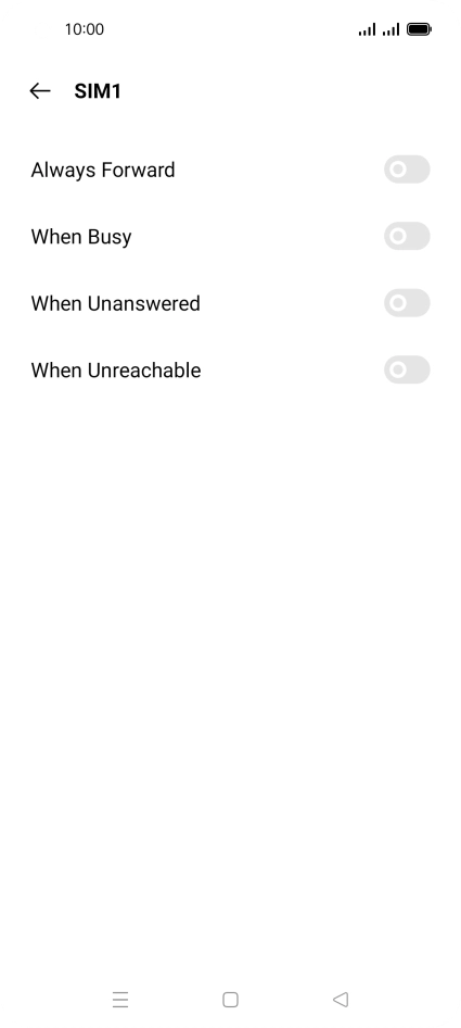 Press the indicator next to the required divert type.