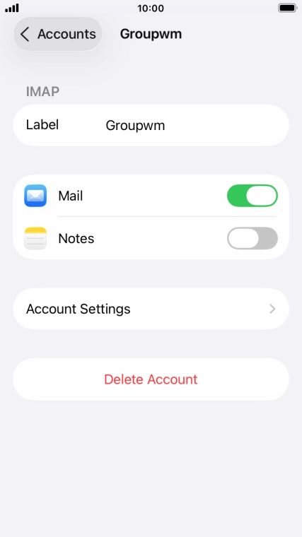 Press Account Settings.