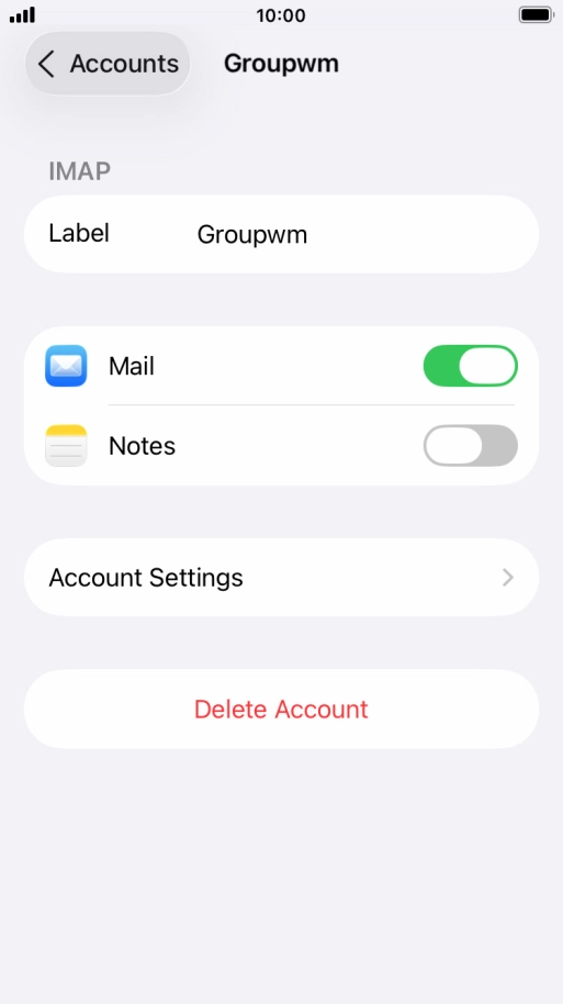 Press Account Settings.