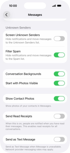 Press the indicator next to 