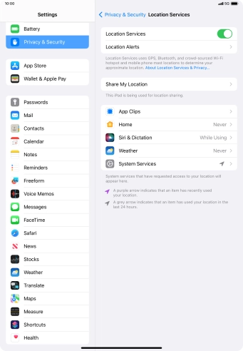 Press the required app.