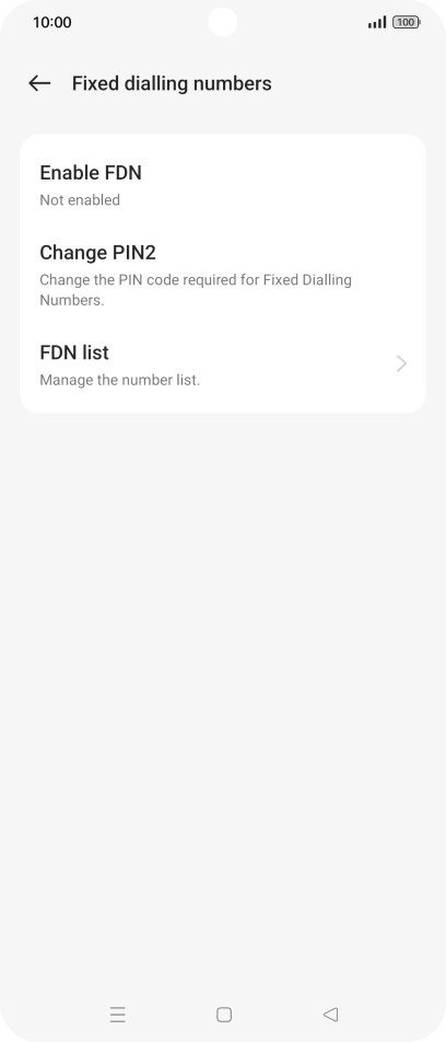 Press Enable FDN.