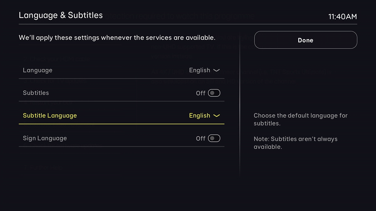 Highlight Subtitle Language.