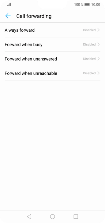 Press the required divert type.