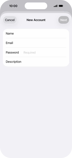 Press Password and key in the password for your email account.