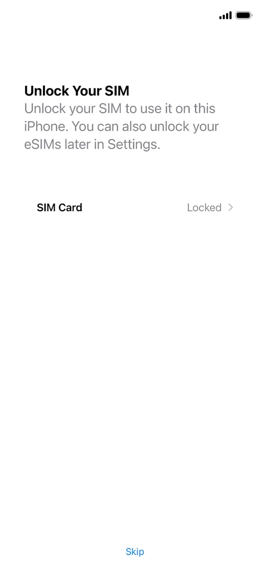 Press SIM Card.