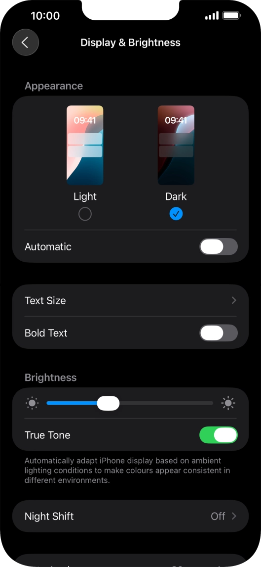 Press the indicator next to 