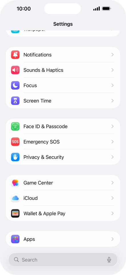 Press Face ID & Passcode.